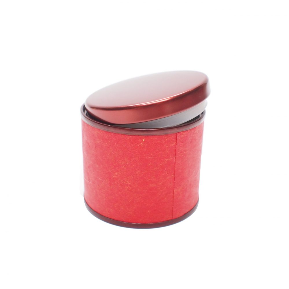 Round Metal Container with Paper Cover