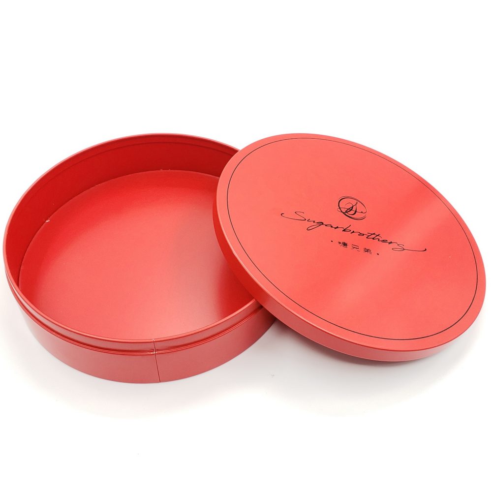 Round Lid & Case Metal Box with Inside Lip