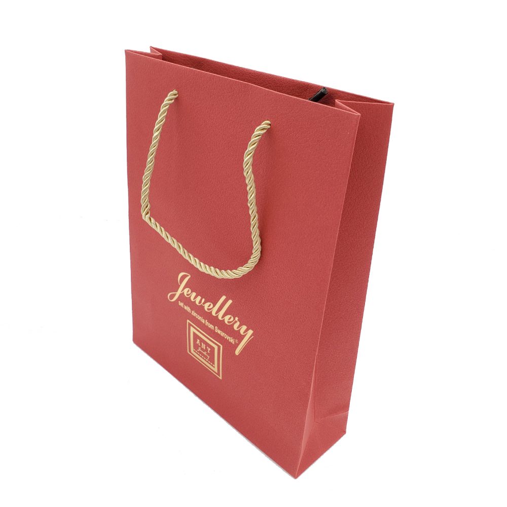 Faux Leather Paper Carrier Bag with PP Cord