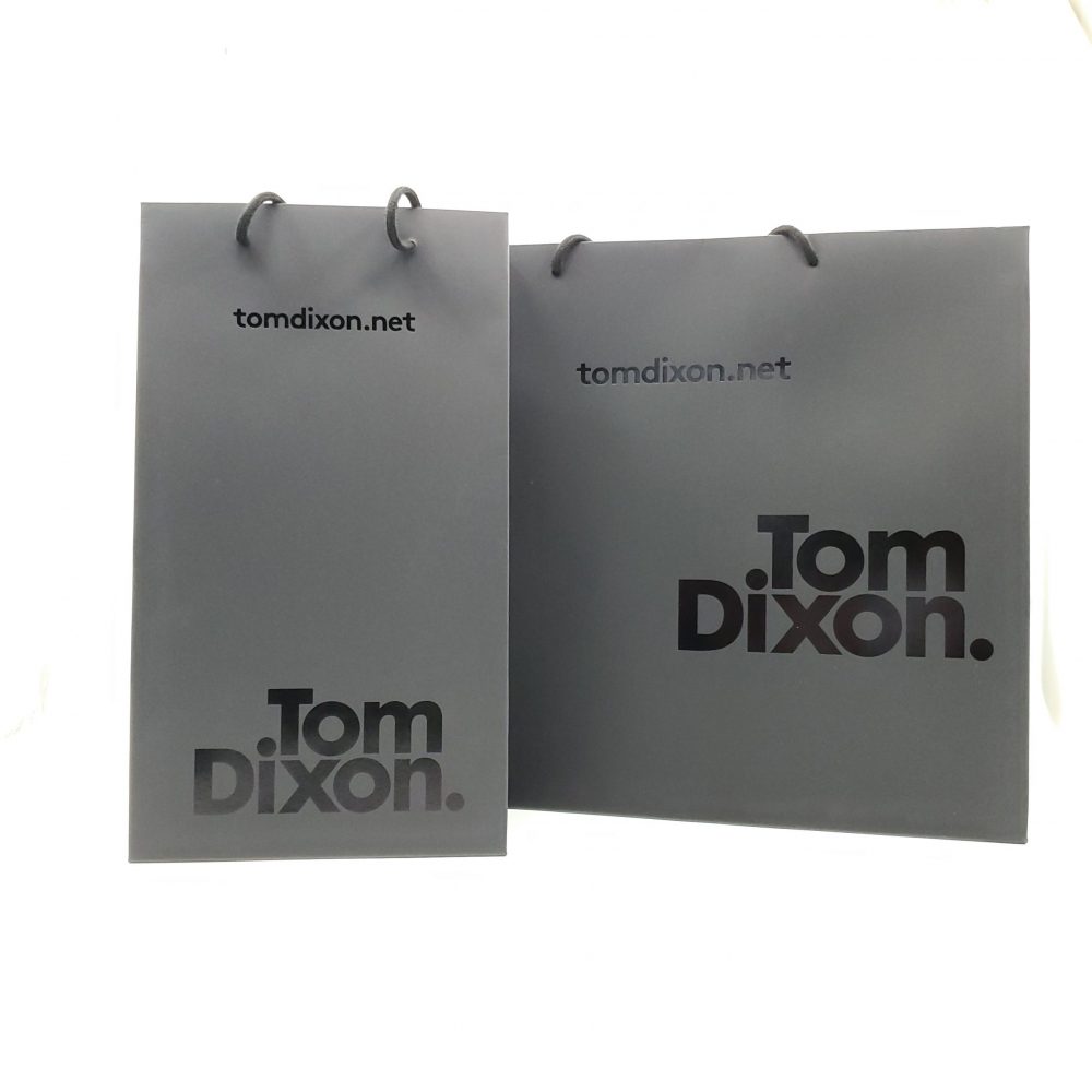 Black Kraft Paper Carrier Bag with Cotton Cord